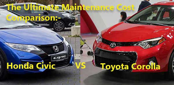 The Ultimate Maintenance Cost Comparison Honda Civic VS Toyota Corolla 600