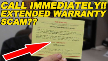 Call Immediately Extended Warranty Scam