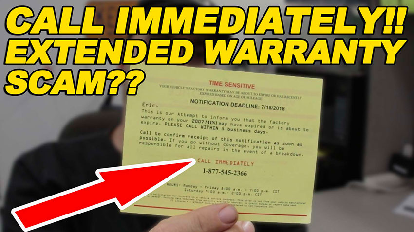 Call Immediately Extended Warranty Scam